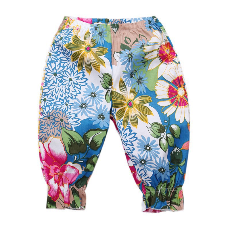 Quần dài cotton lưng thun họa tiết xinh xắn cho bé