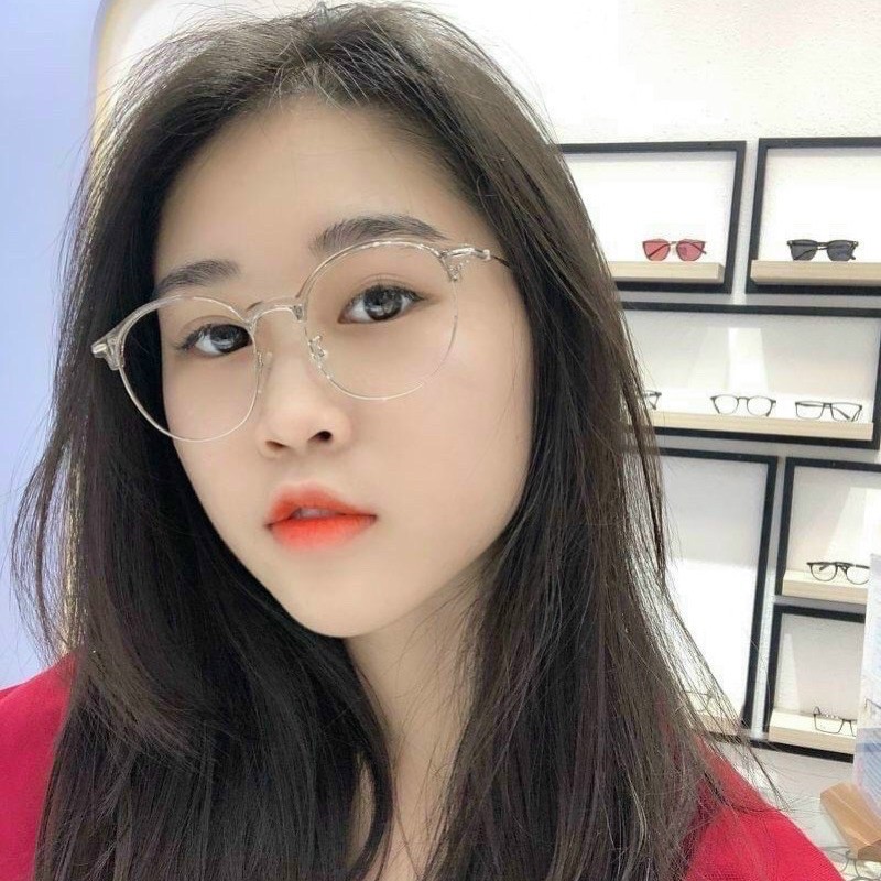 Gọng kính cận nam nữ HAINAMEYEWEAR mắt kính tròn gọng kính kim loại 2736