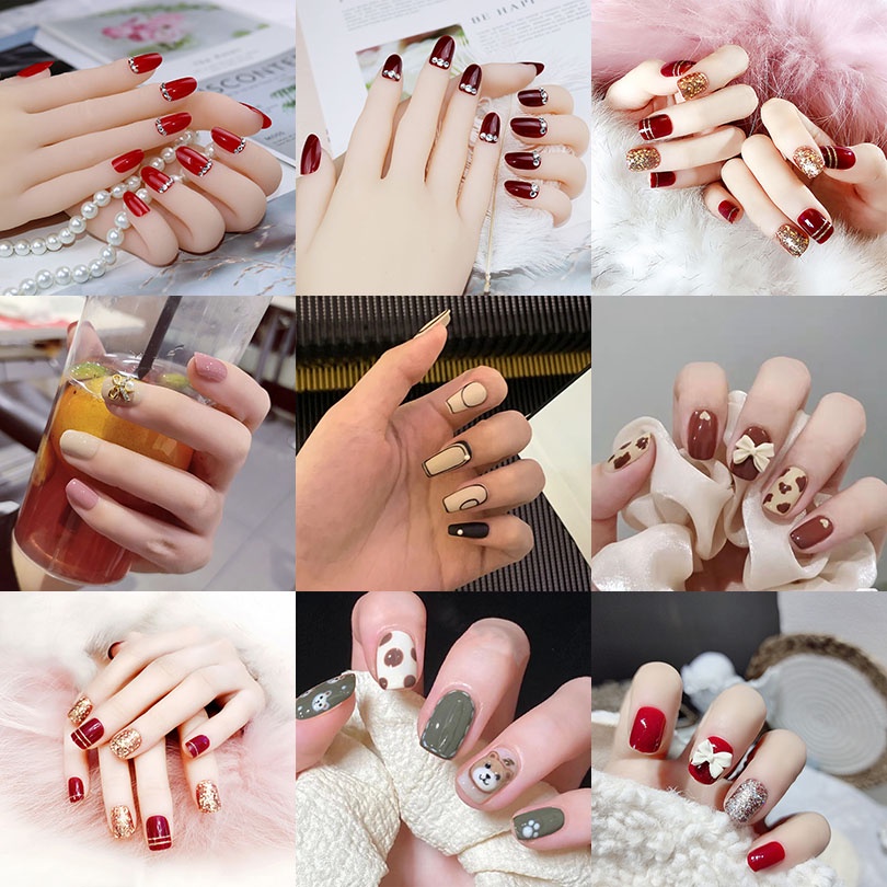 Bộ 24 móng tay giả phong cách thời trang xinh xắn cho nữ