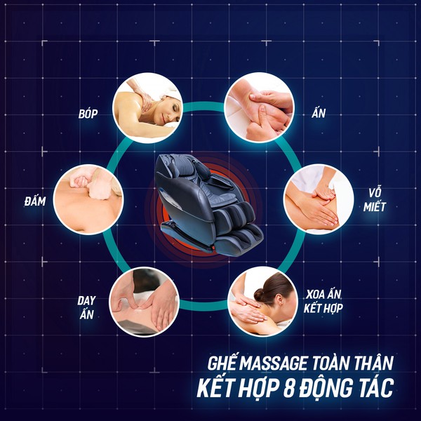 Ghế Massage Toàn Thân Trục L Cao Cấp Công Nghệ Nhật Bản Okusaki AM-689