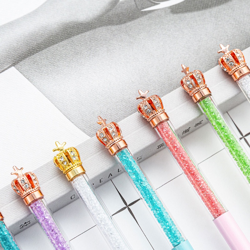 Bút Bi Xoay Kim Loại Hình Vương Miện Lấp Lánh Trang Trí Tiệc Cưới / Sinh Nhật