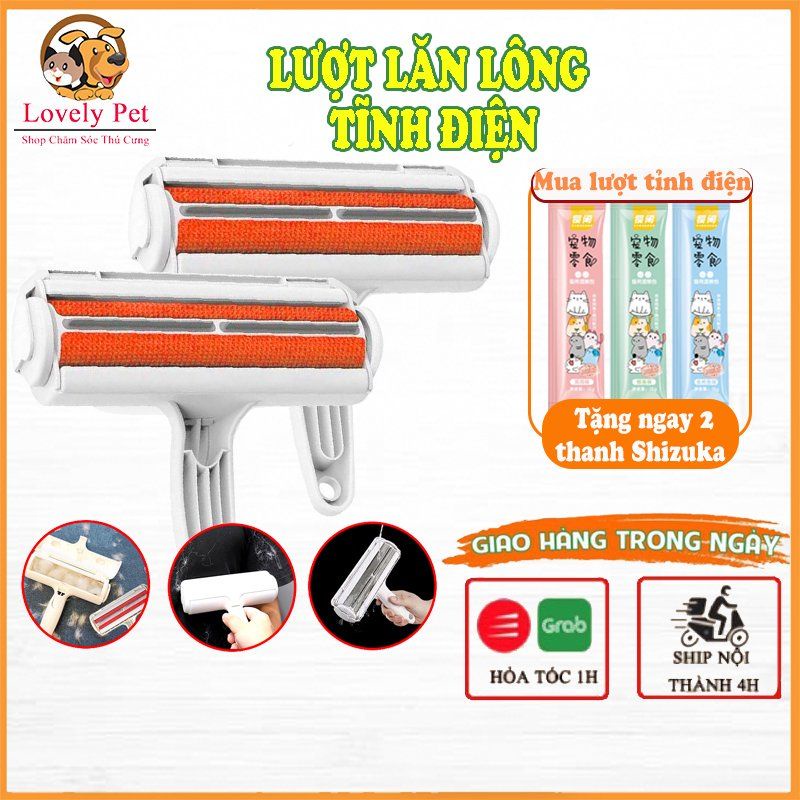 Cây lăn lông chó mèo dùng được trên quần áo - Lăn tĩnh điện hút lông thú cưng, quần áo Hot