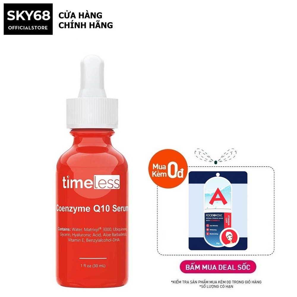 [Mã FMCGMALL - 8% đơn 250K] Tinh Chất Chống Lão Hóa Và Dưỡng Ẩm Timeless Coenzyme Q10 Serum 30ml