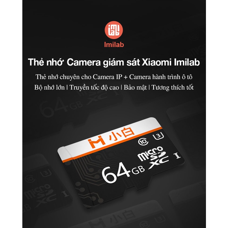 Thẻ nhớ micro SD Xiaomi Imilab 64GB 100Mb/s chuyên cho camera