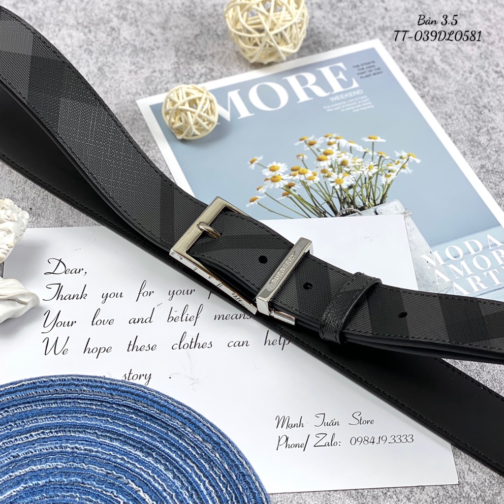 Thắt lưng nam Burberry DL0581 da bò khoá xiên