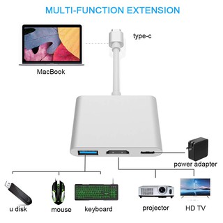 Cáp Chuyển Đổi Type-C Sang USB 3.0 HDMI Adapter Cao Cấp