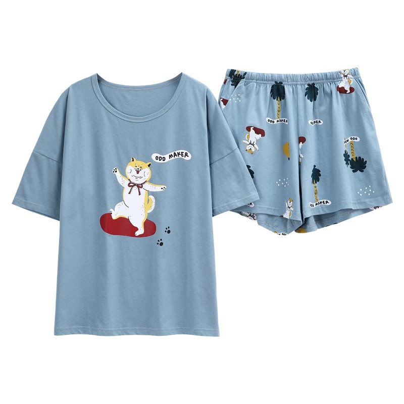 Bộ Mặc Nhà, Bộ Ngủ Quần Đùi Cotton Cao Cấp - Trẻ Trung, Cá Tính - Phong Cách Hàn Quốc | BigBuy360 - bigbuy360.vn