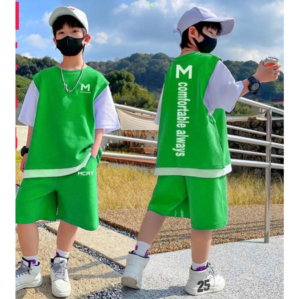 Lyvyshop - (Cotton SG chính phẩm) Bộ quần áo bé trai phối màu siêu phong cách cho bé từ 09-28kg