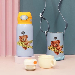 Ninikids: Bình nước giữ nhiệt cho bé đi học có ống hút( tặng túi đựng, tùy mẫu )