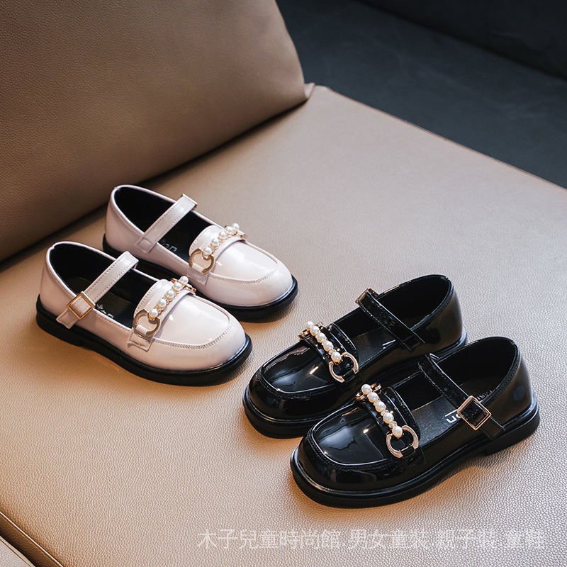 Giày Búp Bê Công Chúa Cho Bé Gái Đính Ngọc Trai Da Mềm Phong Cách Hàn Quốc Size 26-36 M058