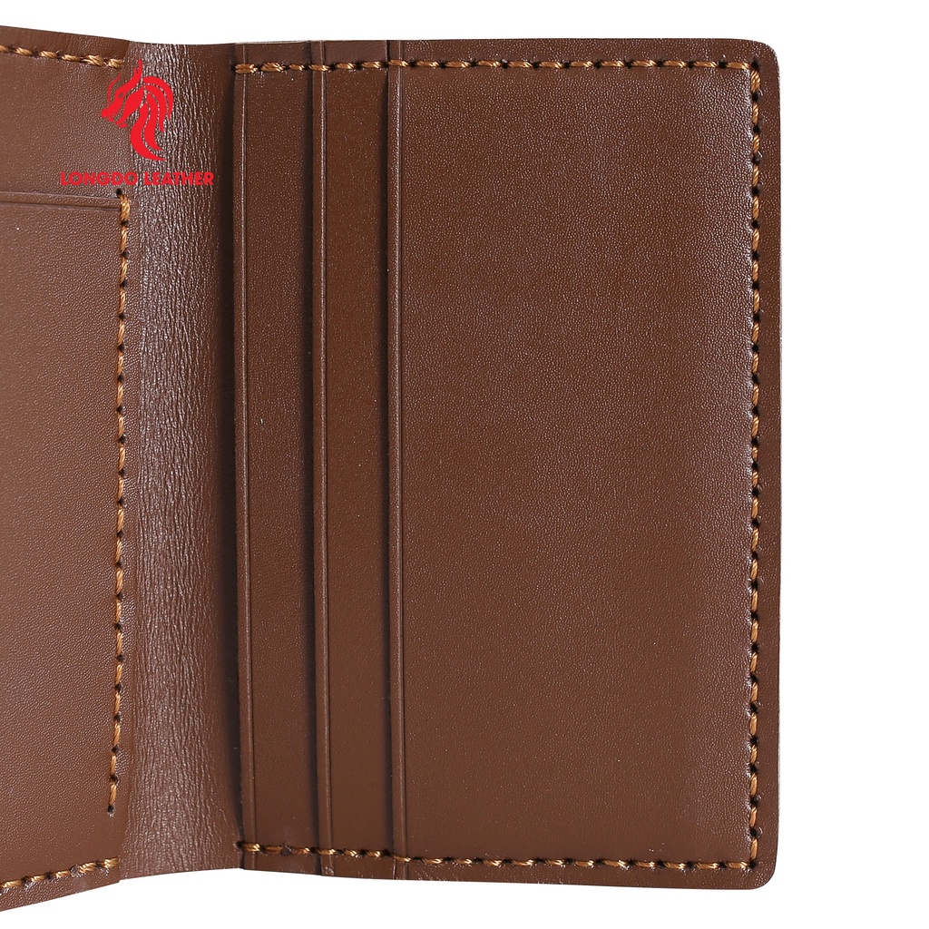 Ví da đứng nam cao cấp - Cam kết 100% da bò thật - Bảo hành 5 năm - Thương hiệu uy tín Longdo Leather - BD04