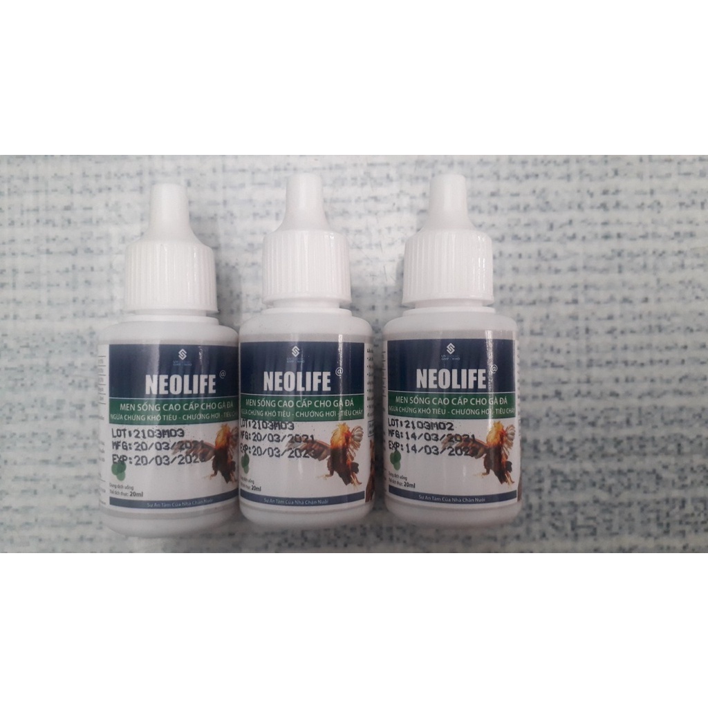 UV Neolife 20ml. men nước uống ngừa táo bón, tiêu chảy, khó tiêu cho gà đá, thú cảnh. giảm mùi hôi