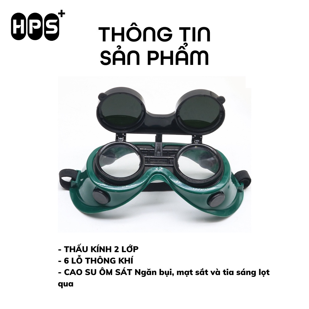 Kính hàn 2 lớp cao cấp bảo vệ mắt, Kính chuyên dụng cho thợ hàn cơ khí, Mặt nạ hàn điện, hồ quang