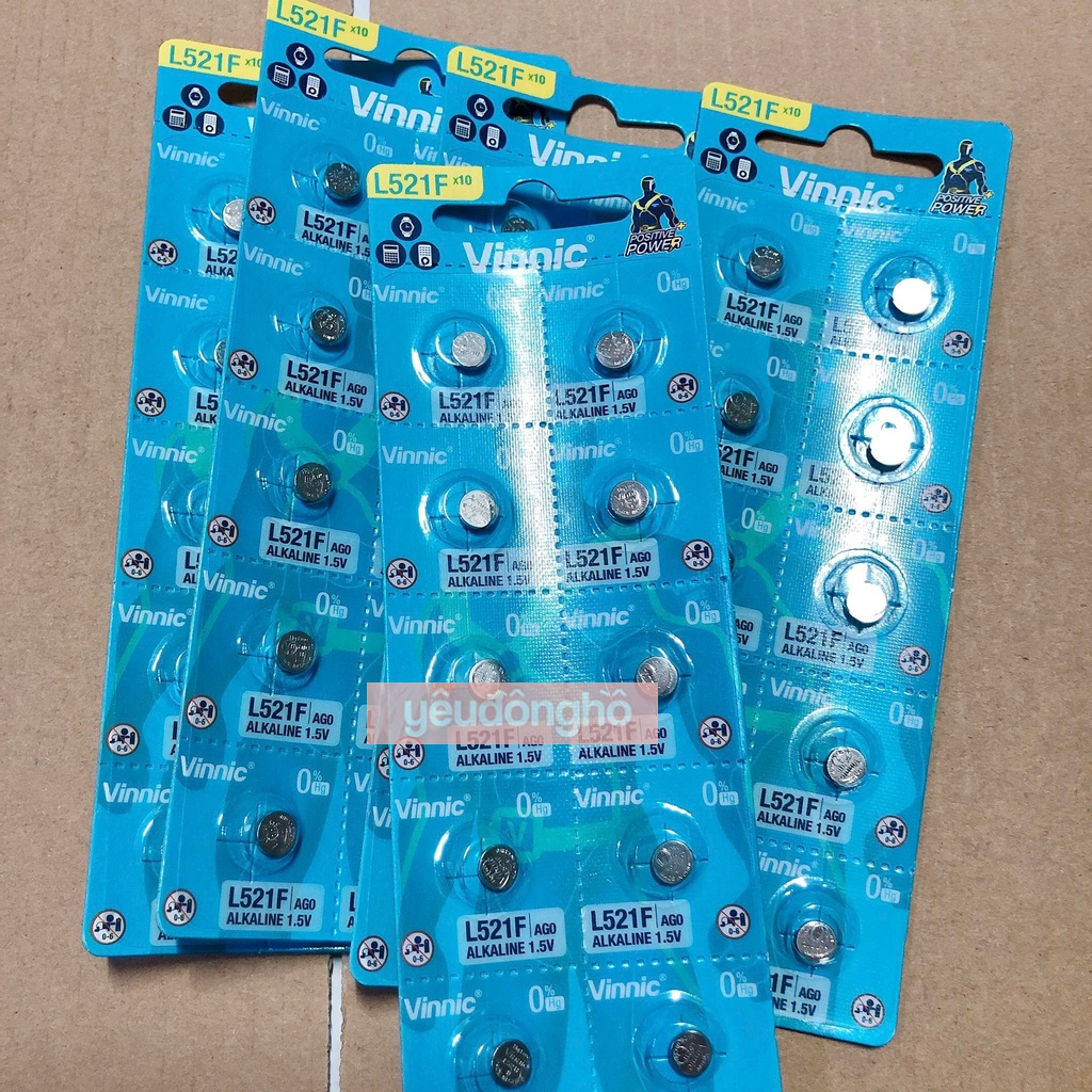 Combo 5 vĩ pin Vinnic L521F AG0 SR521SW SR521 379 dùng cho đồng hồ đeo tay
