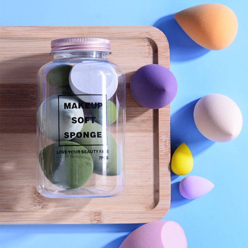 [Hàng mới về] Set 7 bông mút trang điểm tán kem nền/kem che khuyết điểm hình dạng quả trứng siêu mềm