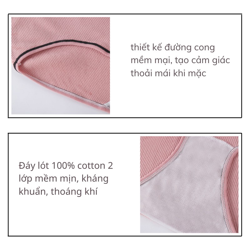 Quần Lót Nữ Cotton gân tăm phối viền đen đính nơ xinh xắn | BigBuy360 - bigbuy360.vn