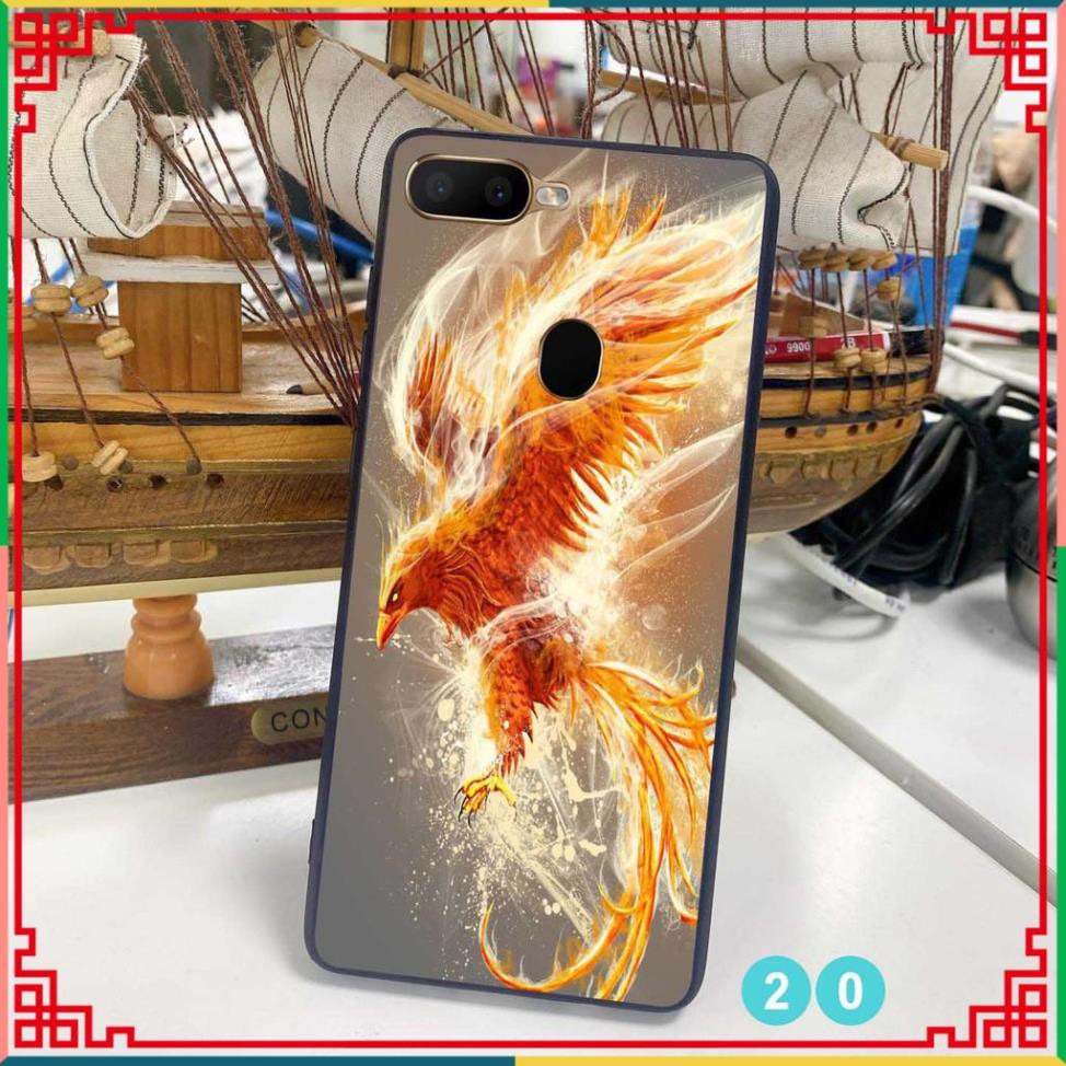 Ốp lưng kính Oppo F9 - Oppo A12 - Oppo A5s - Oppo A7 họa tiết rồng hổ bóng sáng và chống trầy tốt