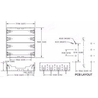 Đế Pin 18650 Chân Hàn 4 Pin