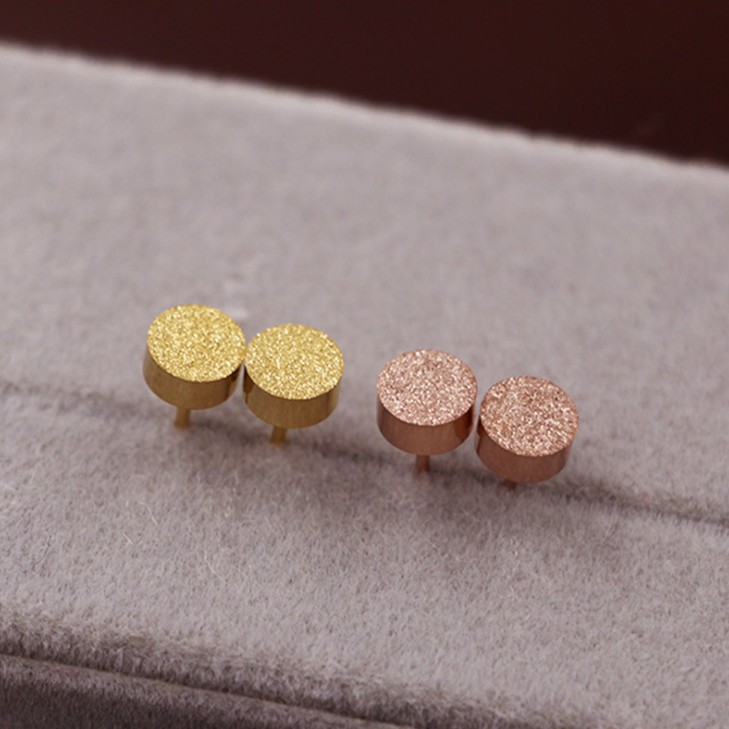 Bông Tai Titan Hình Tròn Nhỏ Có Phun Cát TT 1027