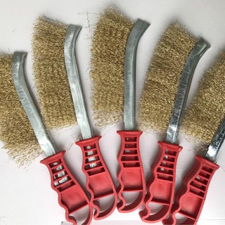 bàn chải đánh rỉ Bàn Chải Sắt Đánh Rỉ - Chổi Sắt Chà Rỉ Cầm Tay Cán Đỏ Loại Đẹp 90g