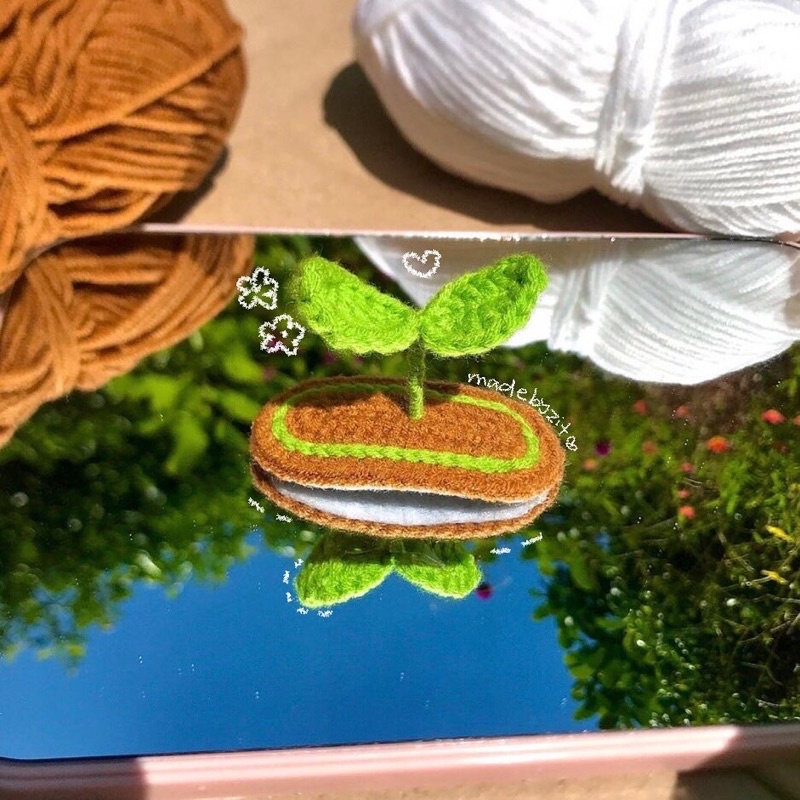 Kẹp Tóc Mầm Cây Len Handmade