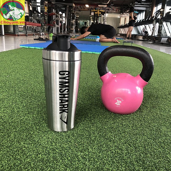 Bình Nước Lắc Whey Shaker Inox 304 Có Logo Gym Shark