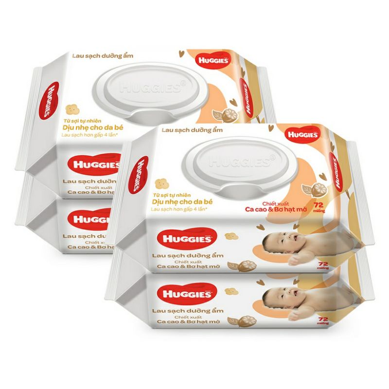 🏰HCM 🏰Combo 6 gói khăn giấy ướt Huggies không mùi 64 tờ / có mùi 72 tờ ( hsd : 2025 - 2026 )