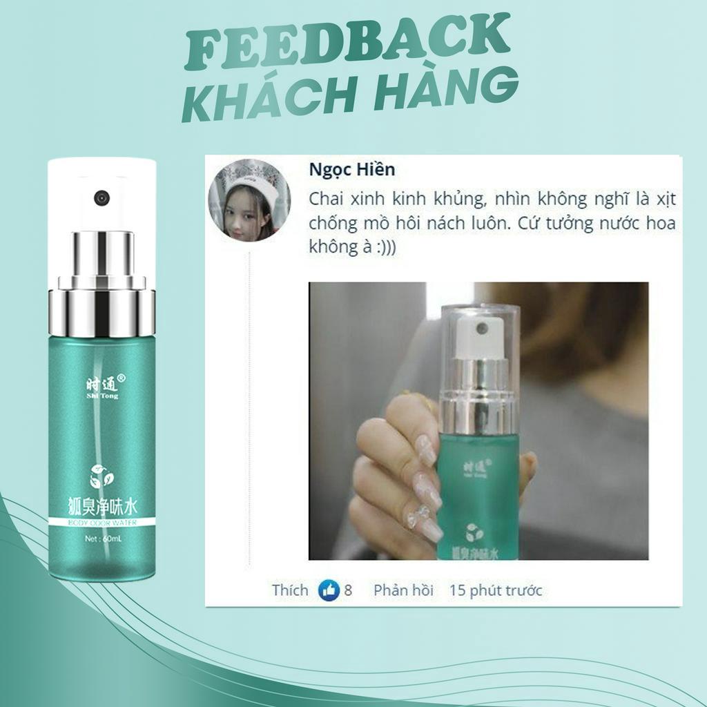 Xịt khử mùi Shitong 60ml - Ngừa hôi nách, ngăn tiết mồ hôi, giảm bã nhờn, mùi hương nhej, giữ cho vùng cánh luôn khô ráo