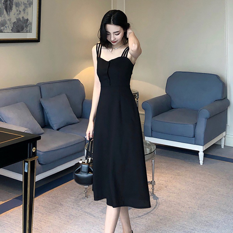 Đầm xòe thời trang màu trơn cho nữ