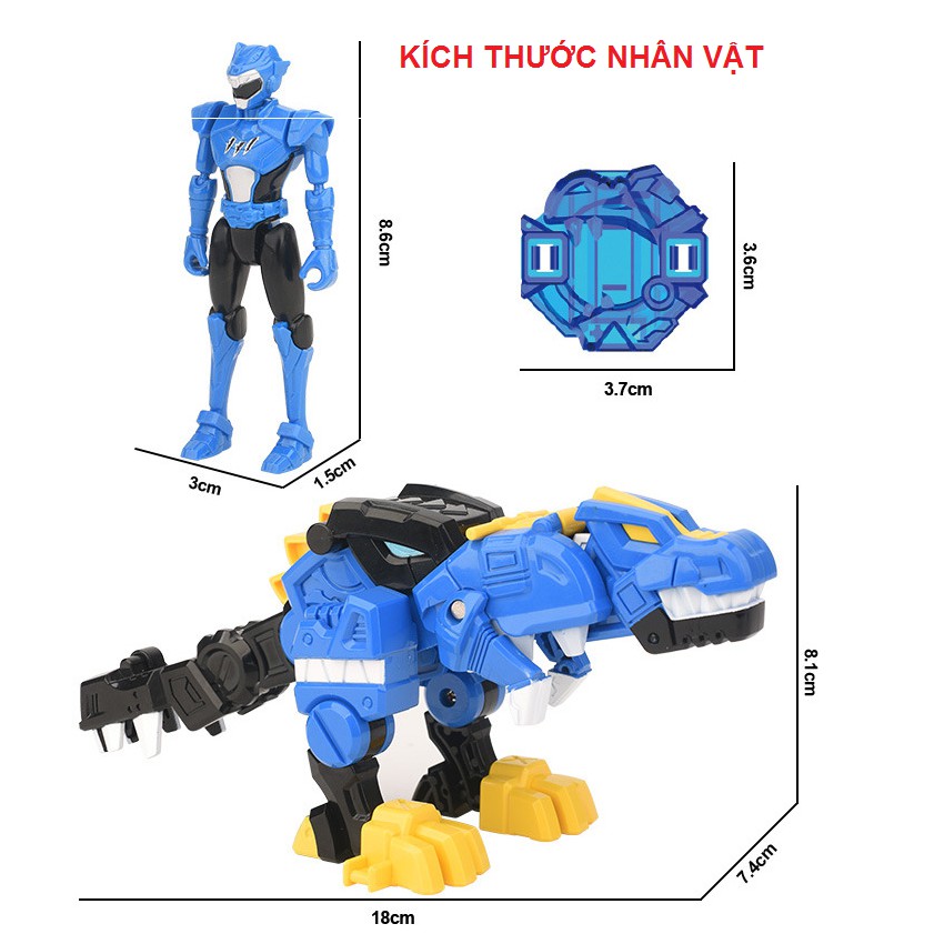 Mô hình Miniforce Biệt đôi siêu nhân nhí mô hình Khủng long Tyranno sấm sét &amp; siêu nhân Volt tốc độ