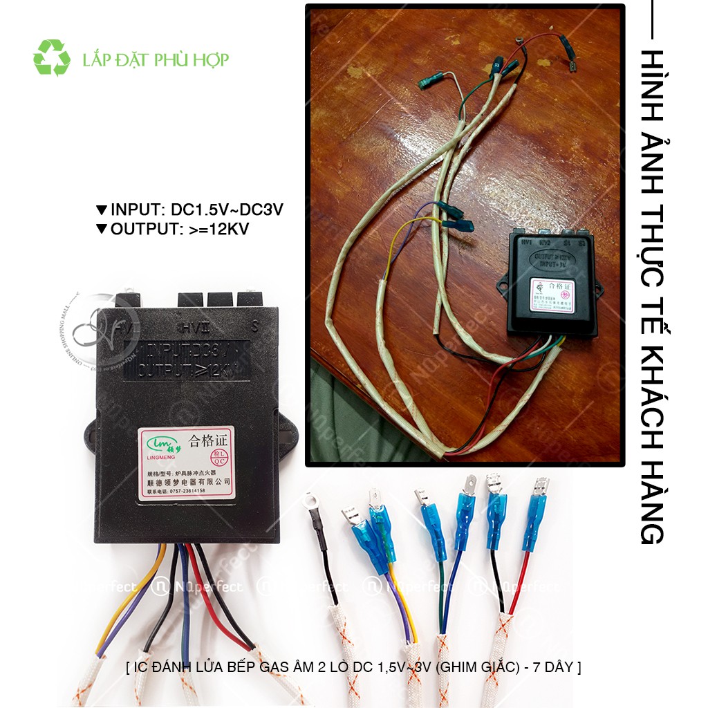 Ic đánh lửa bếp gas âm Taka TK-105C5 2 lò DC 1,5V~3V (ghim giắc) - ic bếp ga 7 dây giá sỉ [LOẠI 1]