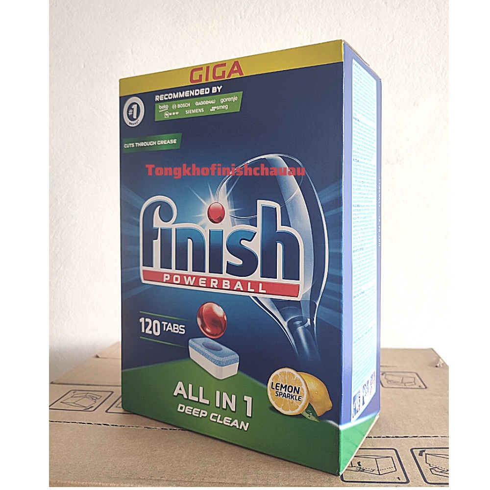 Viên rửa bát Finish All in 1 hộp 120 viên [ Loại 6 trong 1,sản phẩm được yêu thích nhất cho máy rửa bát]