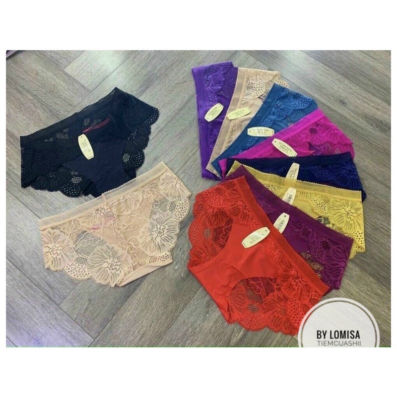Quần lót nữ ren phối thun họa tiết hoa FREESIZE dưới 48Kg QR0045 by LOMISA