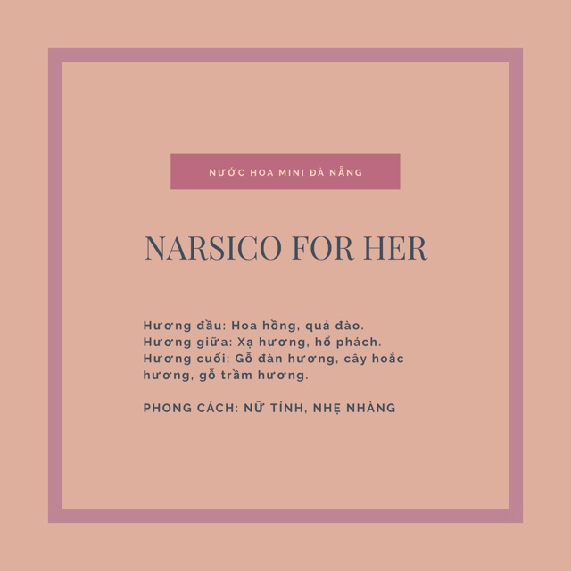 [ Cực Thơm] Nước hoa mini 20ml Narsico-for her cho nữ | BigBuy360 - bigbuy360.vn