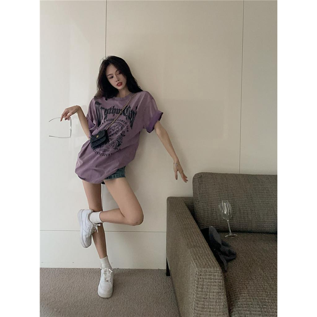 Áo Thun Ngắn Tay Phong Cách vintage Thời Trang Mùa Hè