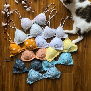 [Update mẫu mới] Bra Chip Cotton/Linen Họa Tiết 🌸 May Theo Số Đo 🌸 Áo Lót/Quần Lót Hoạ Tiết