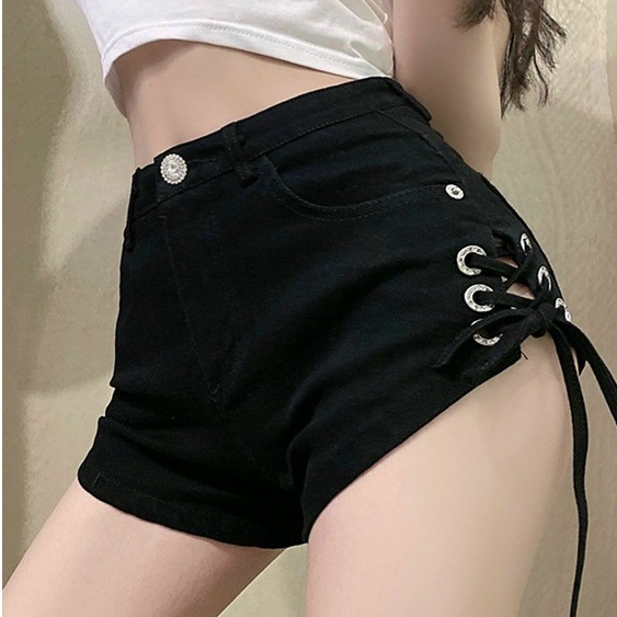 Quần Short Jean Đan Dây Hông Cá Tính