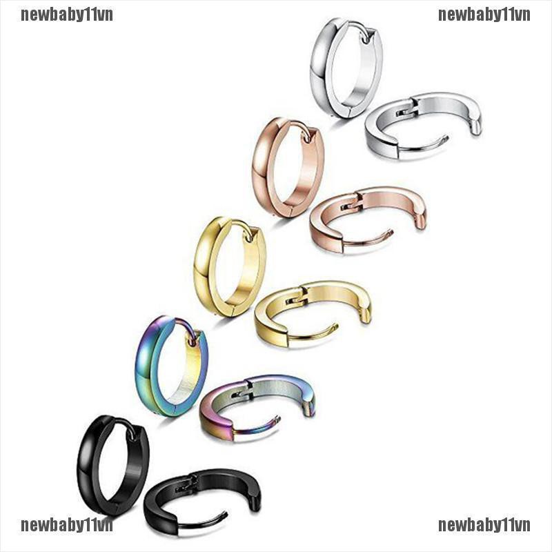 Khuyên Vành Tai Thép Không Gỉ Dạng Kẹp Phong Cách Punk