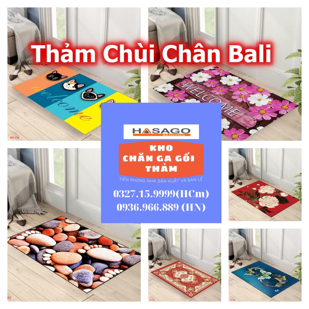 (HCM) Thảm Chùi Chân Lau Chân Bali siêu thấm có đế chống trơn trượt 3d Phù hợp cho nhà bếp phòng khách kích cỡ 40x60