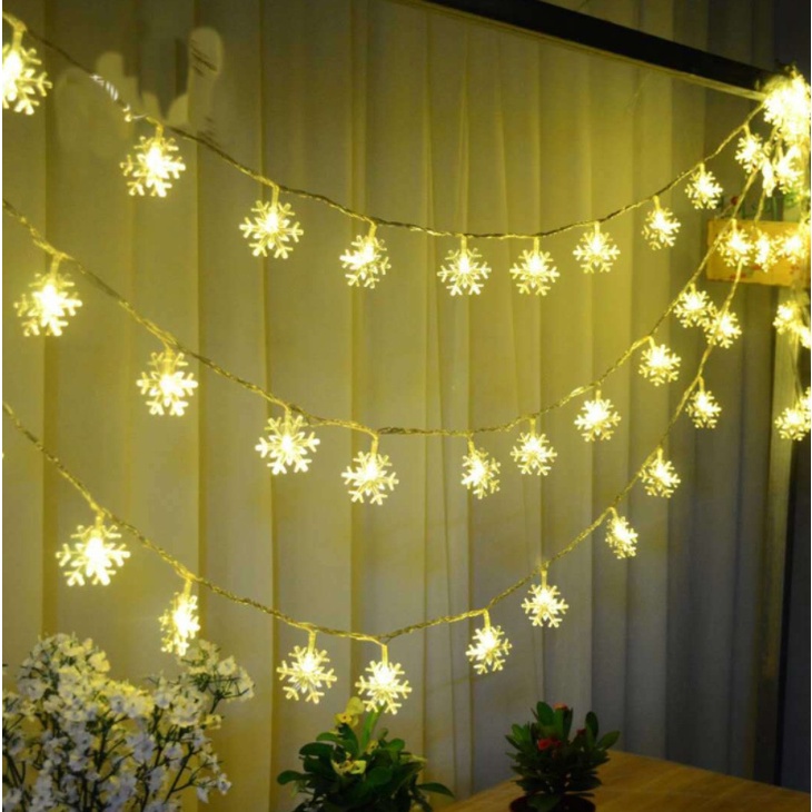 Trang trí Noel - Dây đèn hoa tuyết 4m - Nhà Mỵ Shop