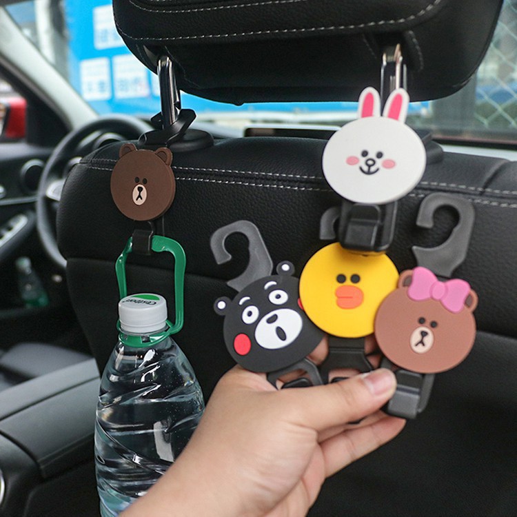 Set 2 móc đeo trên xe ô tô hình dáng hoạt hình ngộ nghĩnh