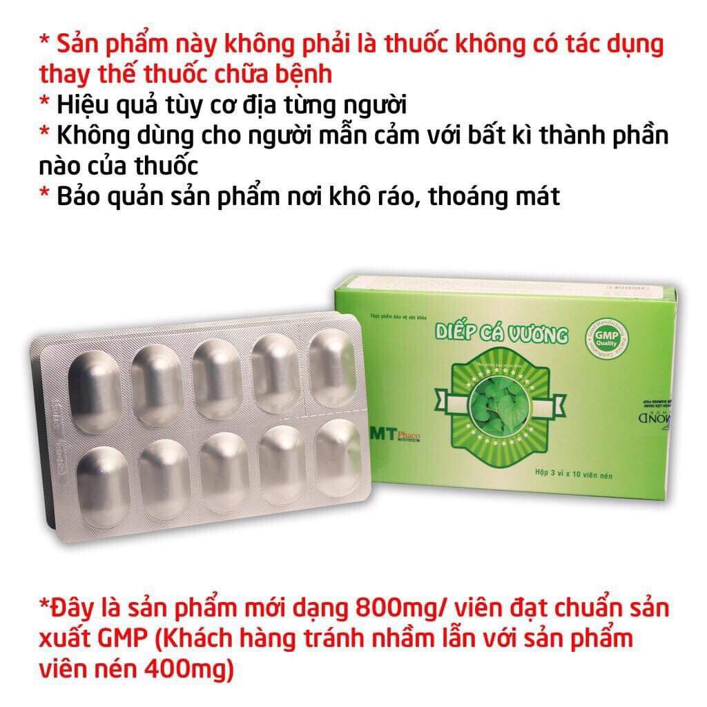 KHUYẾN MẠI SỐC VỚI Combo 5 hộp 1 liệu trình Diếp cá vương viên nén 800mg chuẩn GMP dẹp tan trĩ và táo bón