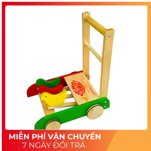 Xe Tập Đi Bằng Gỗ 3 Con Gà Cao Cấp Cho Bé Yêu