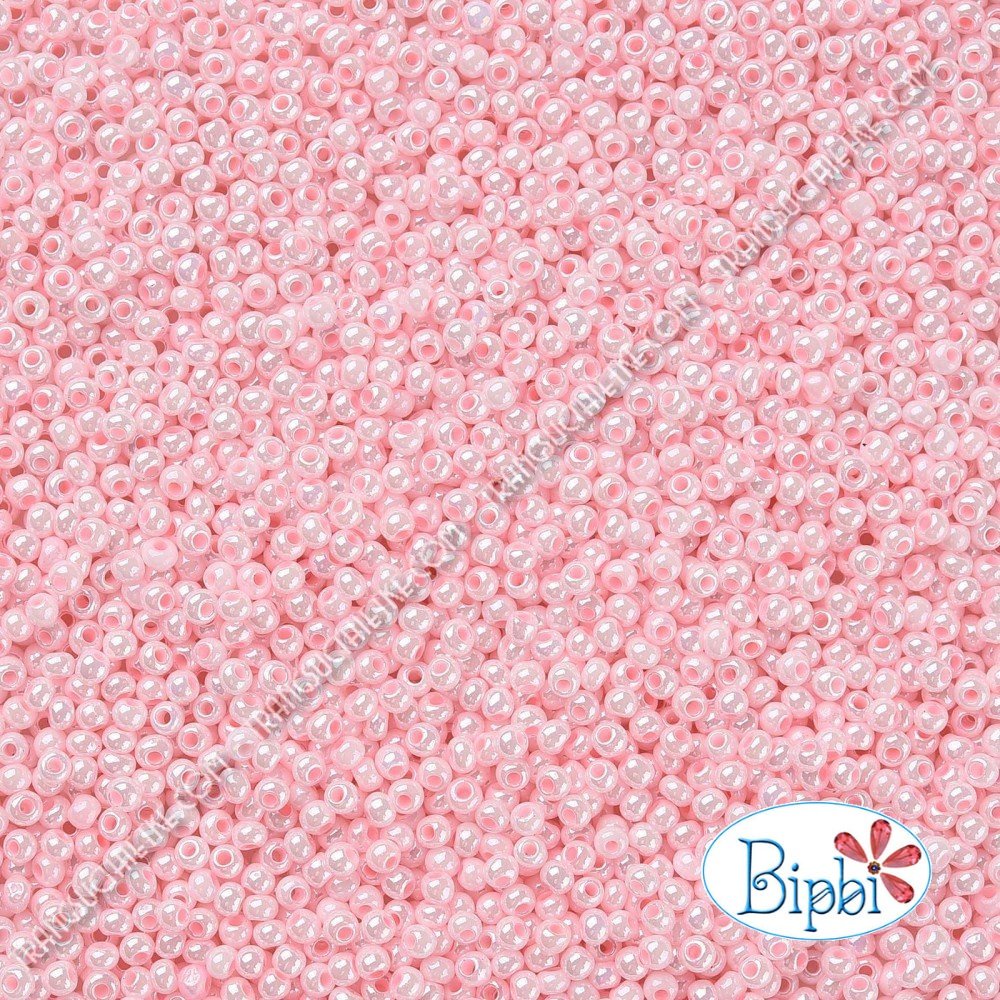 Hạt cườm Tiệp màu hồng baby ánh trai size 2mm