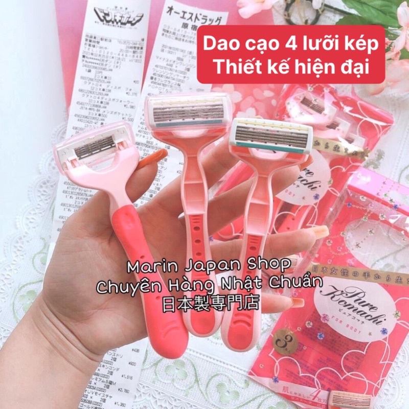Dao 4 lưỡi kép , dao cạo lông body Kai Komachi Nhật Bản