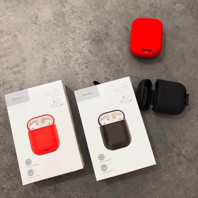 Bao case sạc nhanh không dây Qi cho tai nghe airpod chính hãng Baseus