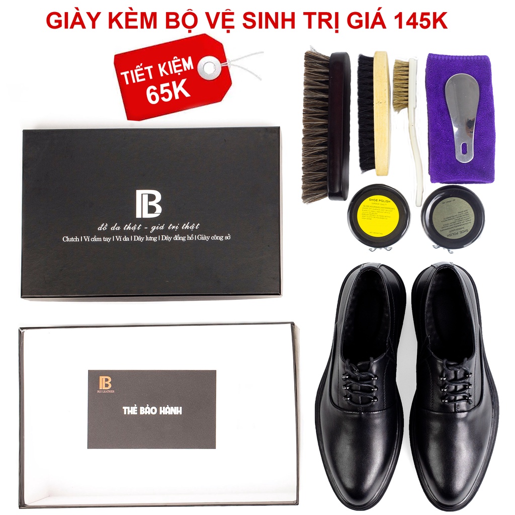 Giày nam đế cao da bò nappa cao cấp G123 Bụi leather- Trẻ trung năng động- Bảo hành 12 tháng