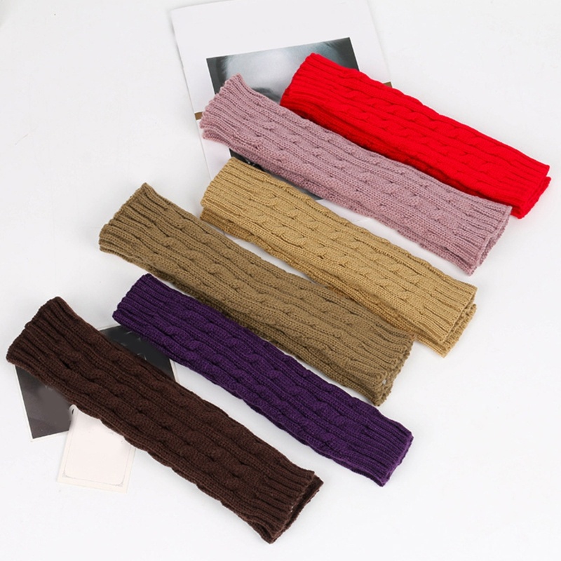 Găng Tay Dệt Kim Hở Ngón Mềm Mại Chống Gió Mùa Đông Cho Người Lớn