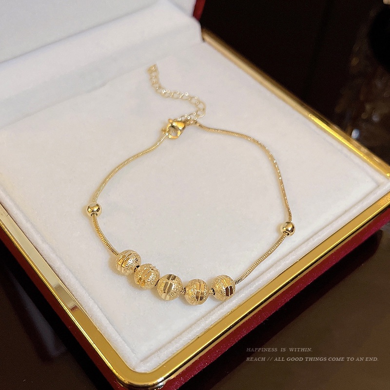 Vòng cổ Thép Titan Mạ Vàng 18K Đính Hạt May Mắn Thời Trang