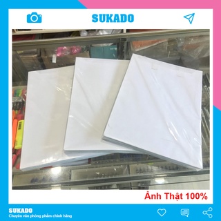 Giấy decal A4 đế xanh đế vàng xấp 100 tờ tự dính SUKADO